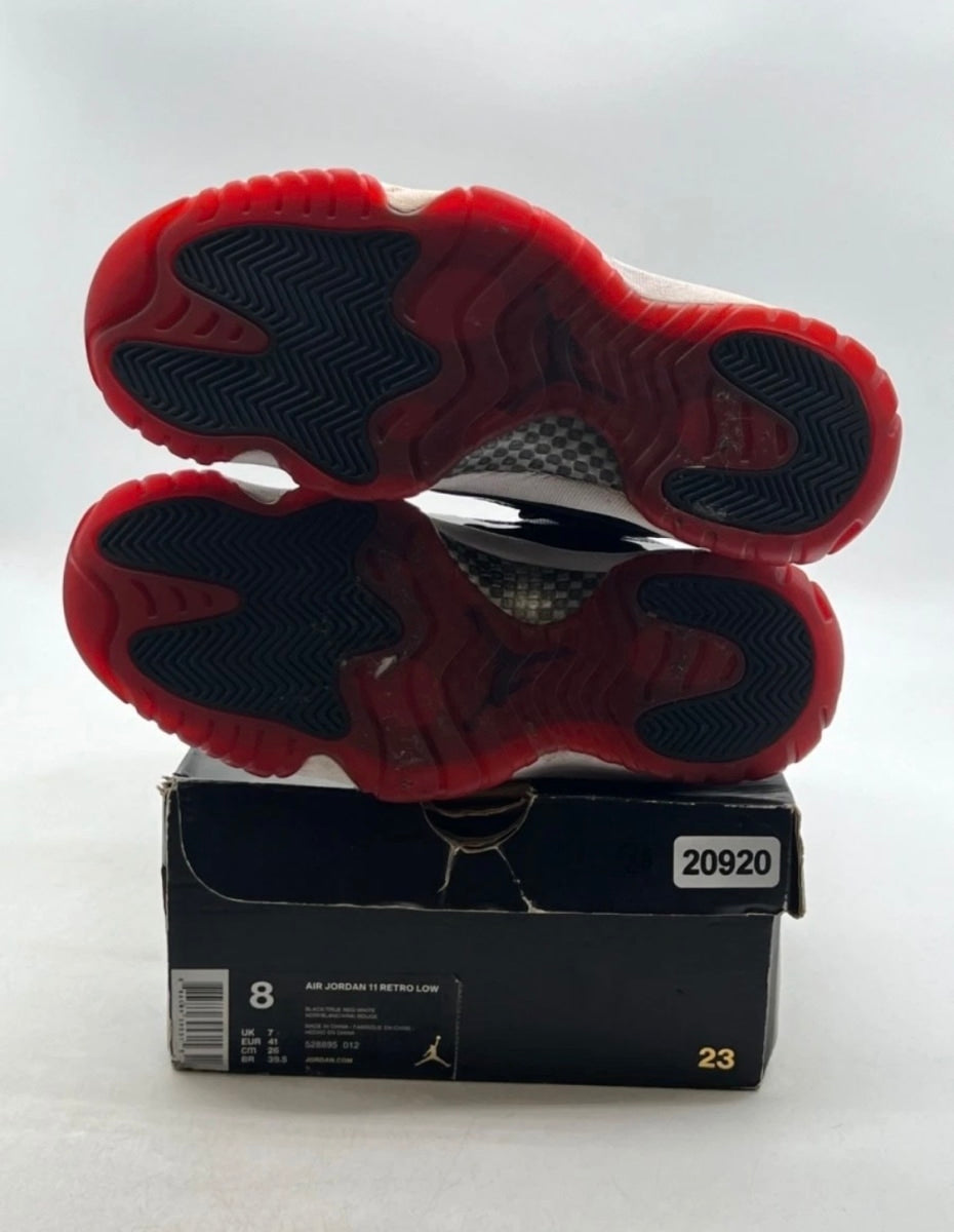 Jordan 11 Retro Low Bred (2015) 8 (Heavily Worn Pre-Owned)JordanBlack/True Red-White - Image 8