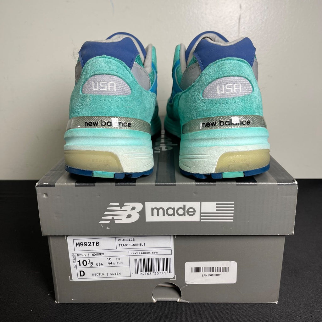 New Balance 992 MiUSA Blue Silver Metallic (Size 10.5) - aux