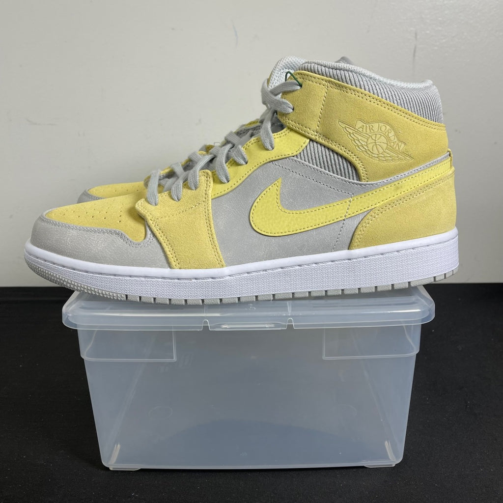 Jordan 1 Mid Mixed Textures Yellow 12.5 (New Pre-Owned)JordanGrey/Yellow - Image 3
