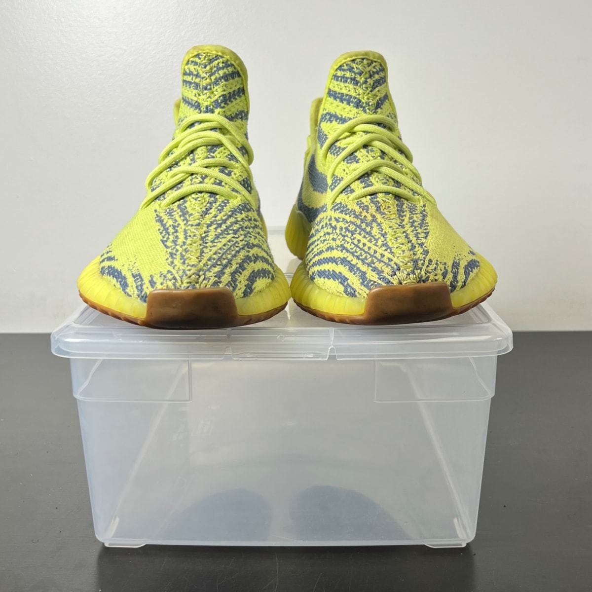 adidas Yeezy Boost 350 V2 Semi Frozen Yellow 11 (Moderately Worn Pre-Owned)adidasSemi Frozen Yellow/Raw Steel/Red - Image 2
