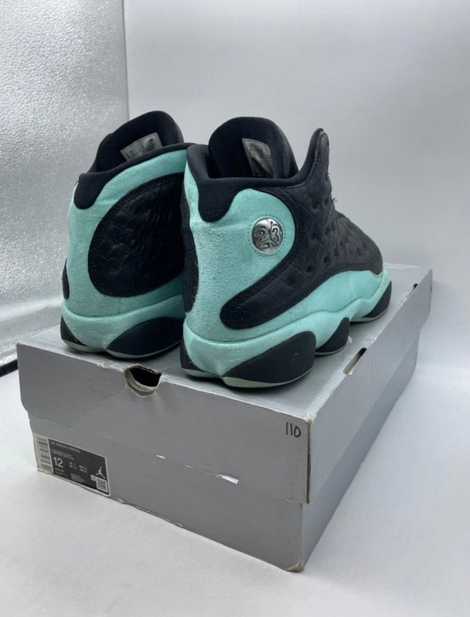 Jordan 13 Retro Black Island Green 12 (Lightly Worn Pre-Owned)JordanBlack/Metallic Silver-Island Green - Image 5