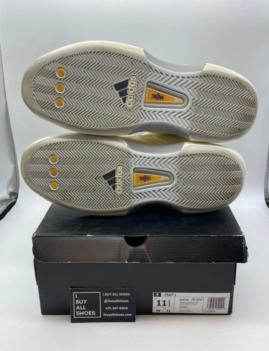 adidas Crazy 1 Cream White Active Purple 11.5 (Lightly Worn Pre-Owned)adidasCream White/Light Solid Grey/Active Purple - Image 9