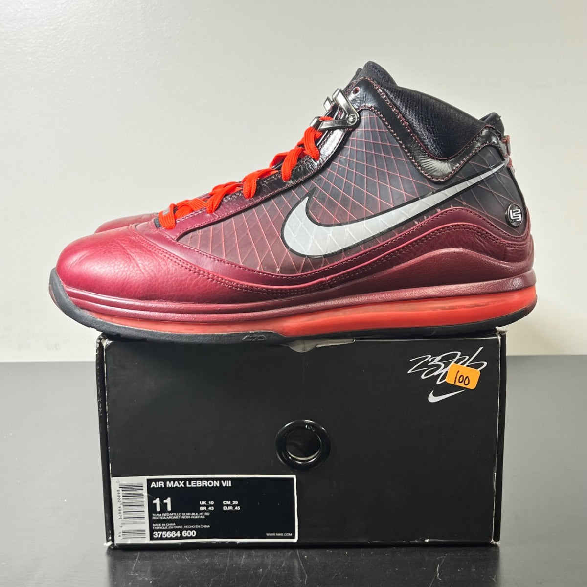 Nike LeBron 7 Christmas (2009) 11 (Moderately Worn Pre-Owned)NikeTeam Red/Metallic Silver-Black-Hot Red - Image 3