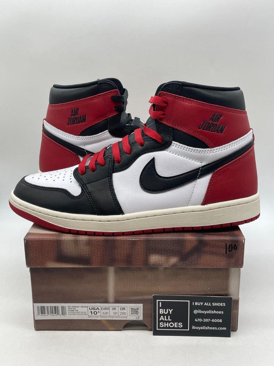 Jordan 1 Retro High OG Black Toe Reimagined 10.5 (Lightly Worn Pre-Owned) - Image 1