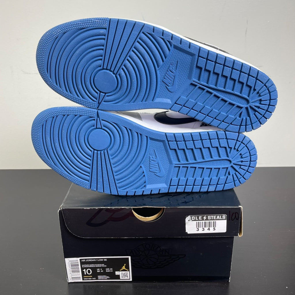 Jordan 1 Low SE True Blue 10 (Moderately Worn Pre-Owned)JordanWhite/Grey-True Blue-Black - Image 5
