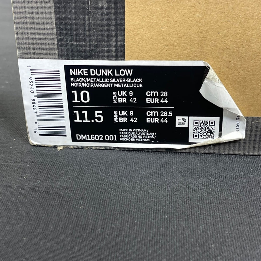 Nike Dunk Low Off-White Lot 50 10 (Moderately Worn Pre-Owned)NikeBlack/Metallic Silver-Black - Image 7