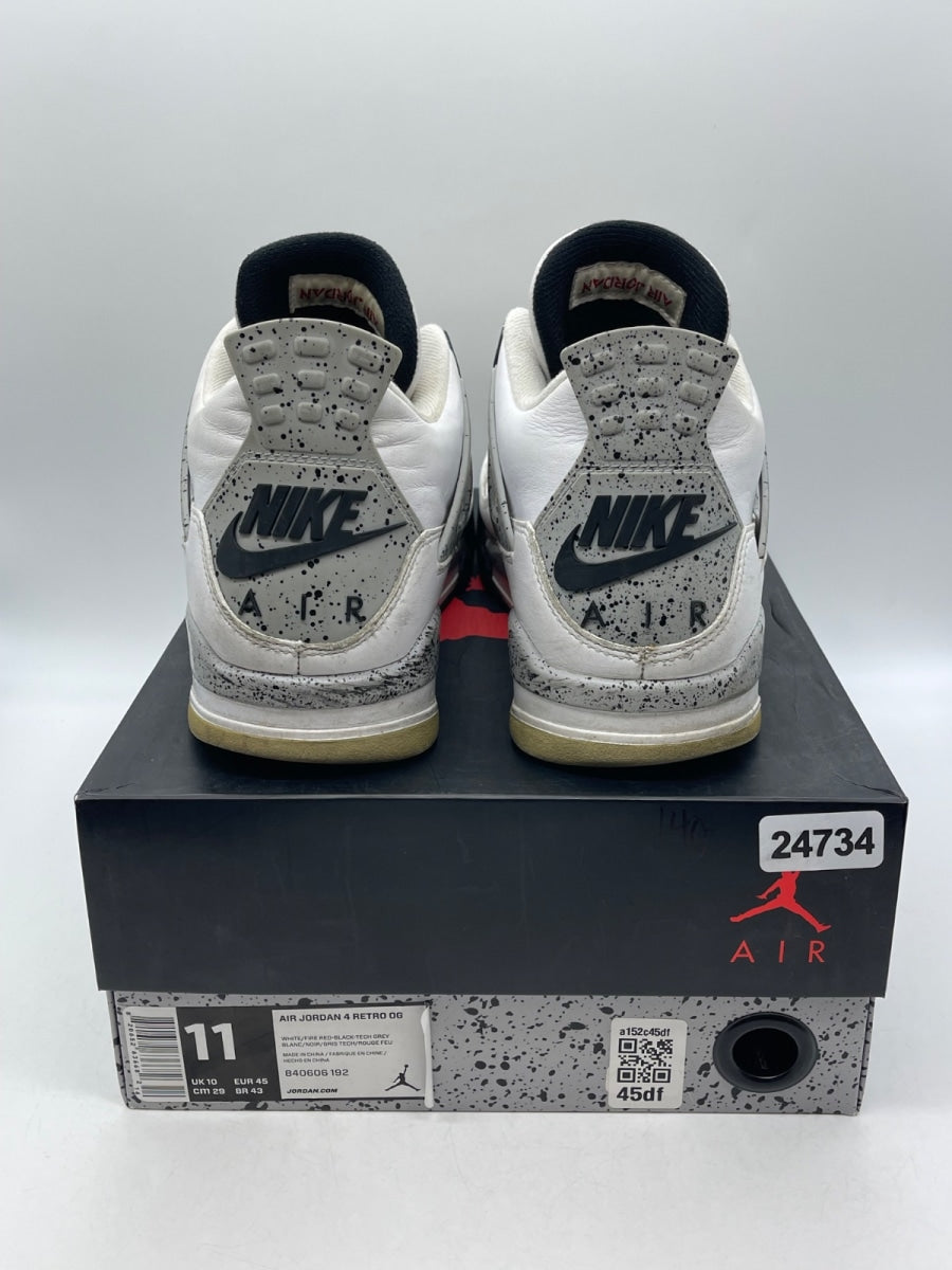 Jordan 4 Retro White Cement (2016) 11 (Moderately Worn Pre-Owned)JordanWhite/Fire Red-Black-Tech Grey - Image 3