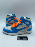 Jordan 1 Retro High Off-White University Blue 10 (Lightly Worn Pre-Owned) - Image 1