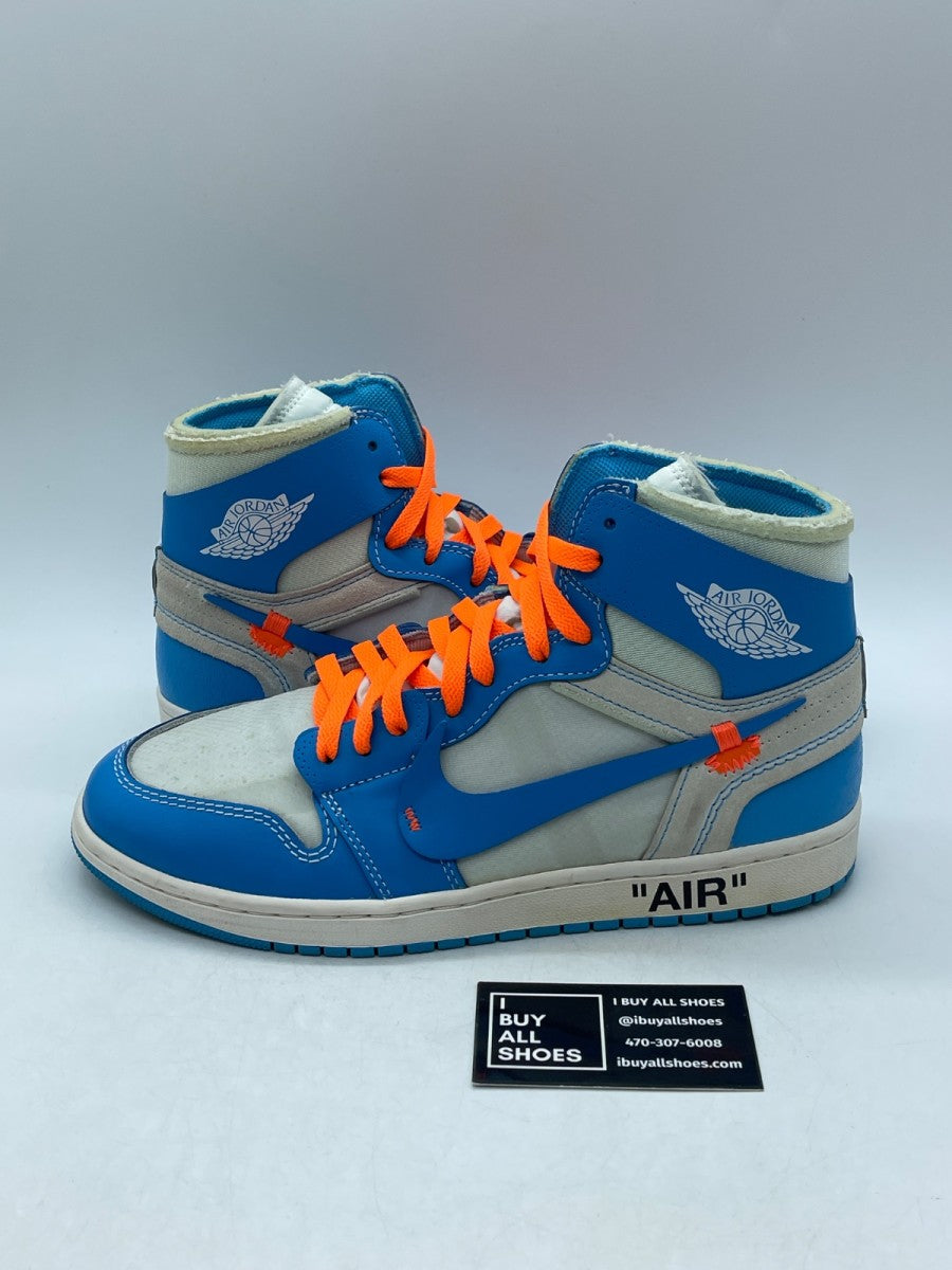 Jordan 1 Retro High Off-White University Blue 10 (Lightly Worn Pre-Owned) - Image 1