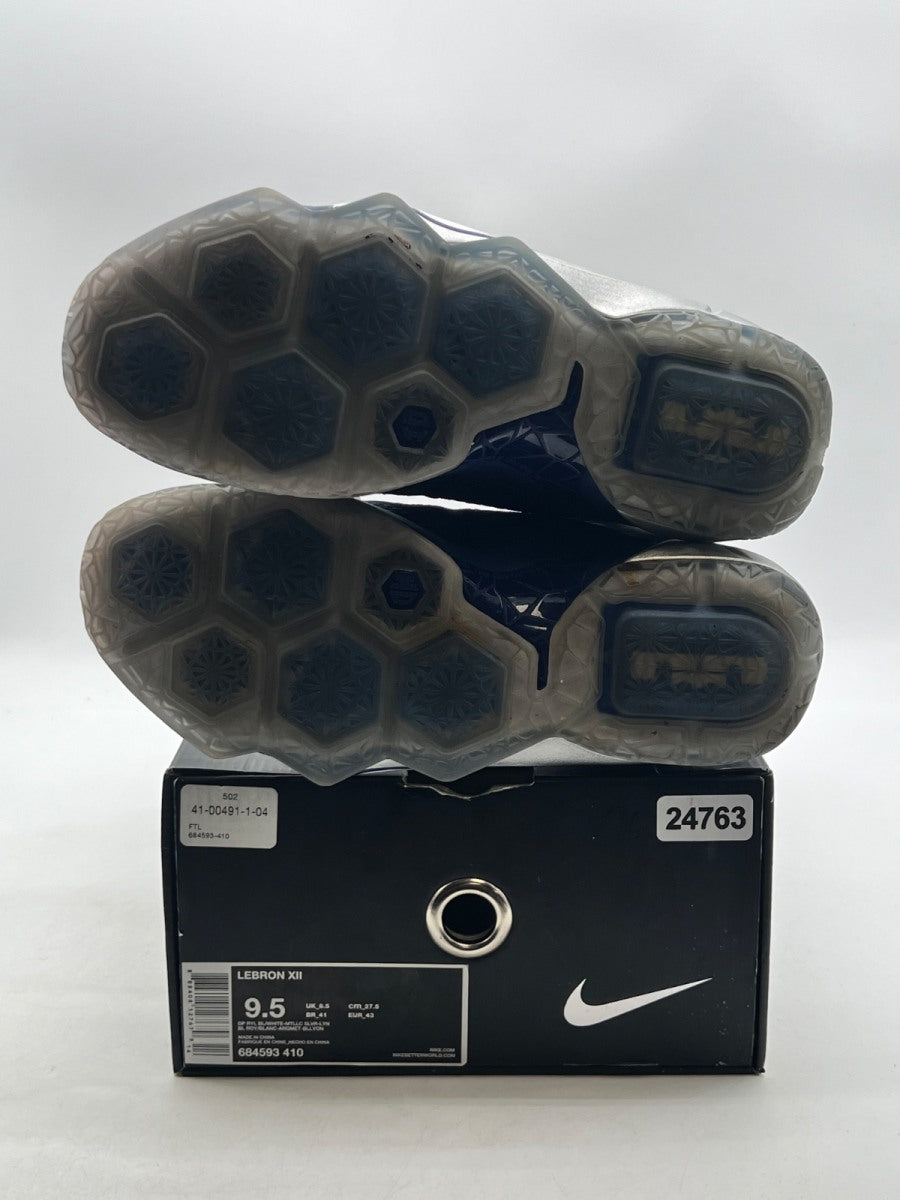 Nike LeBron 12 What If 9.5 (Moderately Worn Pre-Owned)NikeDeep Royal Blue/Metallic Silver/Lyon Blue/White - Image 8