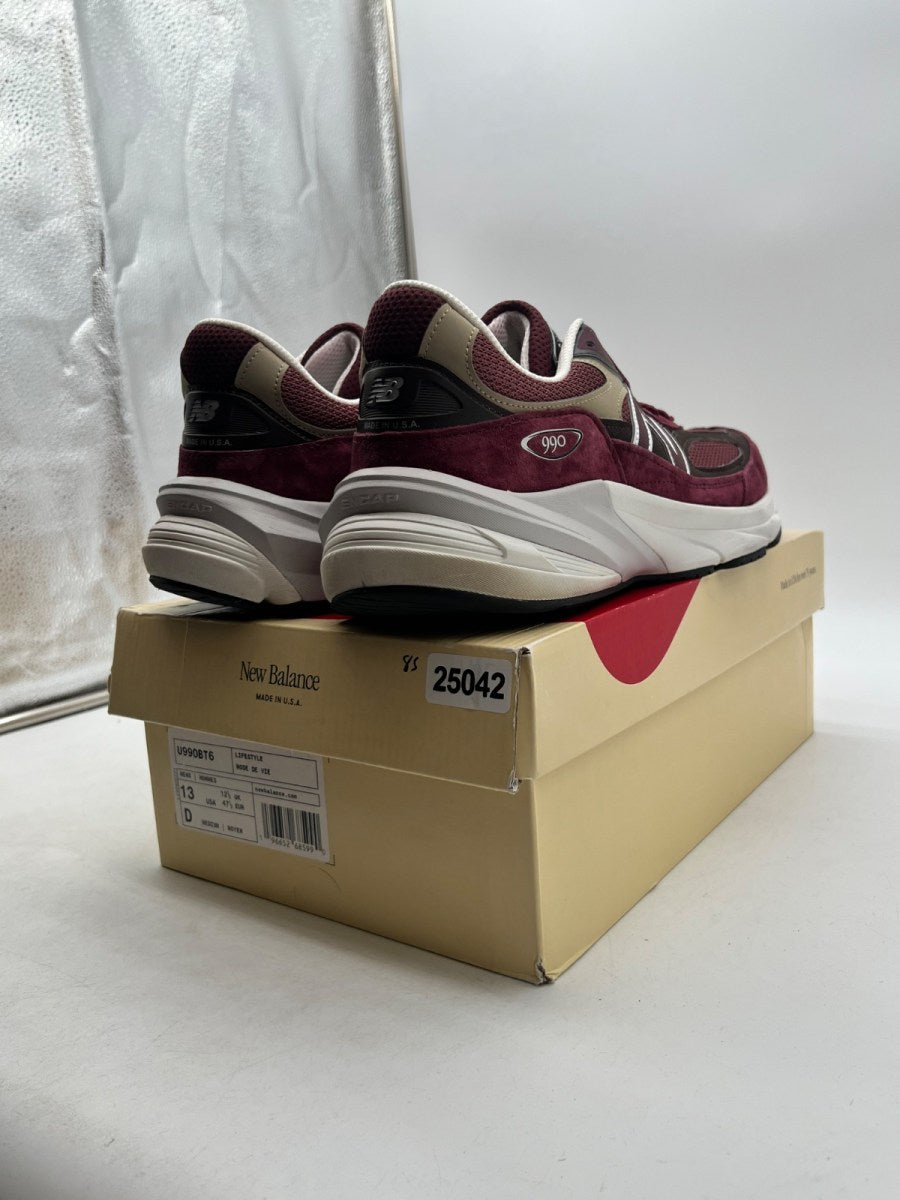 New Balance 990v6 MiUSA Teddy Santis Burgundy Tan 13 (Lightly Worn Pre-Owned)New BalanceBurgundy/Tan - Image 5