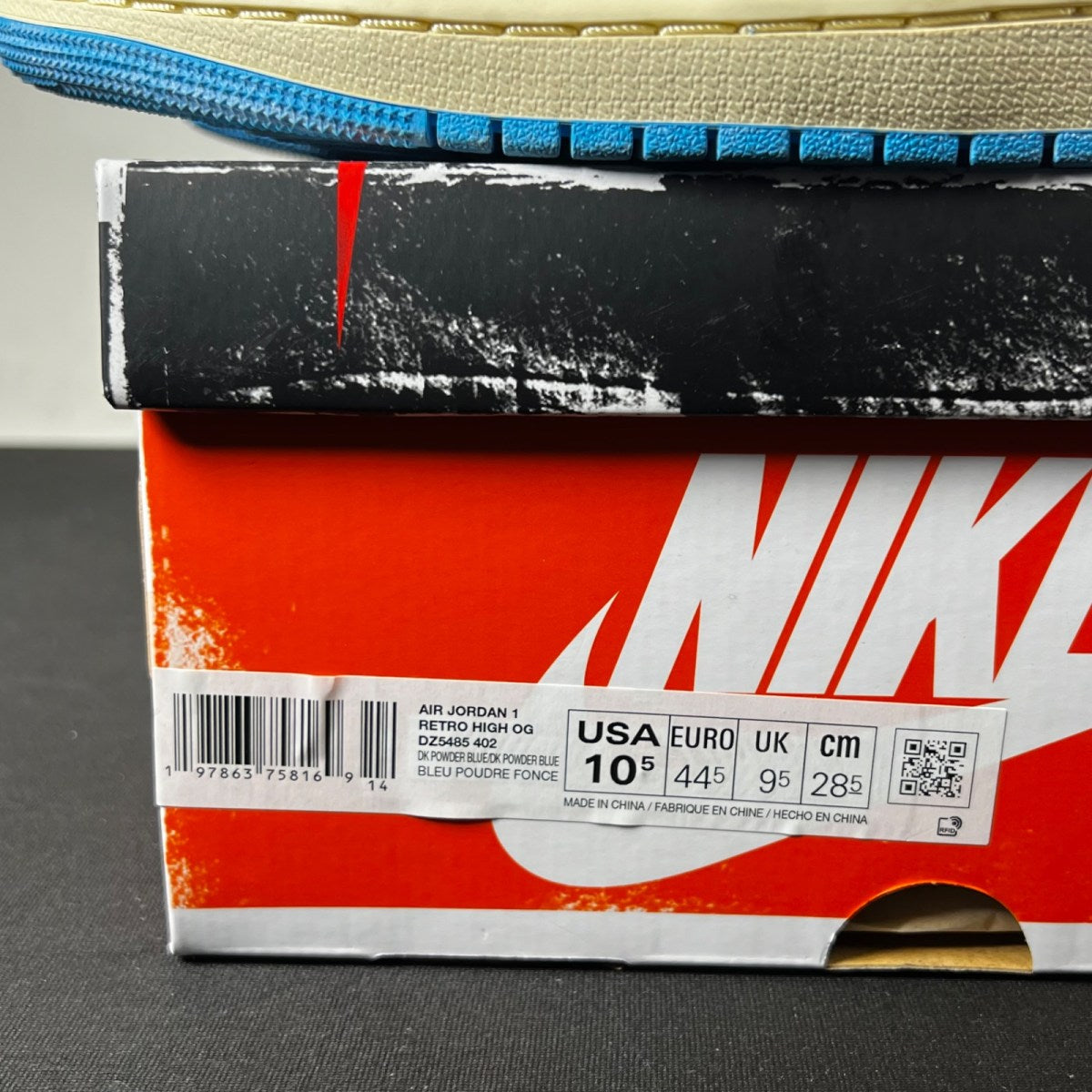 Jordan 1 Retro High OG UNC Reimagined 10.5 (Lightly Worn Pre-Owned)JordanDark Powder Blue/Dark Powder Blue-Sail - Image 4