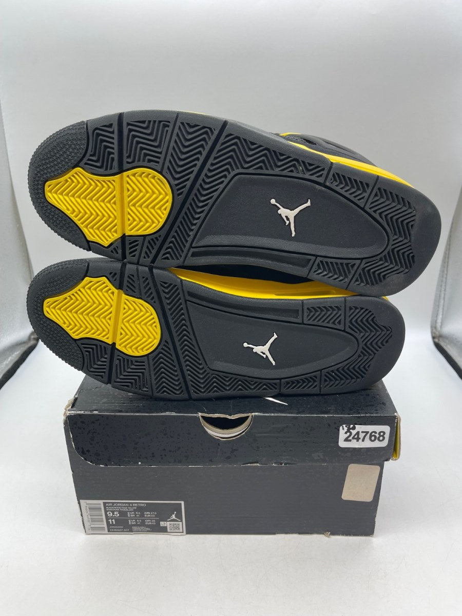 Jordan 4 Retro Thunder (2023) 9.5 (Moderately Worn Pre-Owned)JordanBlack/Tour Yellow - Image 7