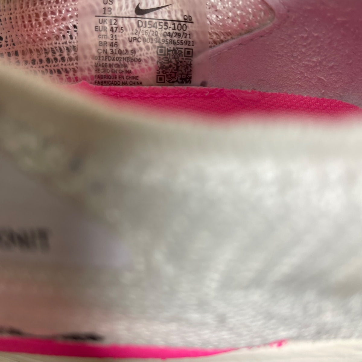 Nike Air Zoom Alphafly Next% Flyknit White Pink 13 (Moderately Worn Pre-Owned)NikeWhite/Black/Black/Black - Image 6