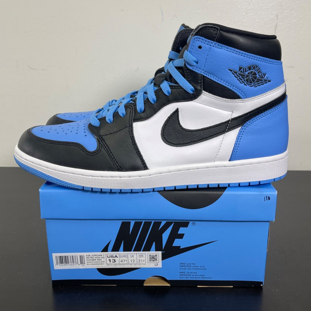 Jordan 1 Retro High OG UNC Toe 13 (Moderately Worn Pre-Owned)JordanUniversity Blue/Black/White - Image 3