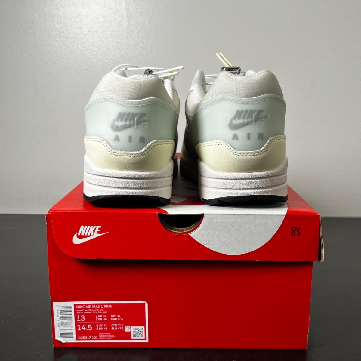 Nike Air Max 1 Premium Hangul Day 13 (Lightly Worn Pre-Owned)NikeSummit White/Sail/Coconut Milk/White - Image 5