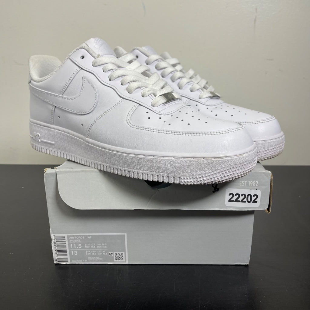 Nike Air Force 1 Low '07 White 11.5 (Moderately Worn Pre-Owned)NikeWhite/White - Image 1