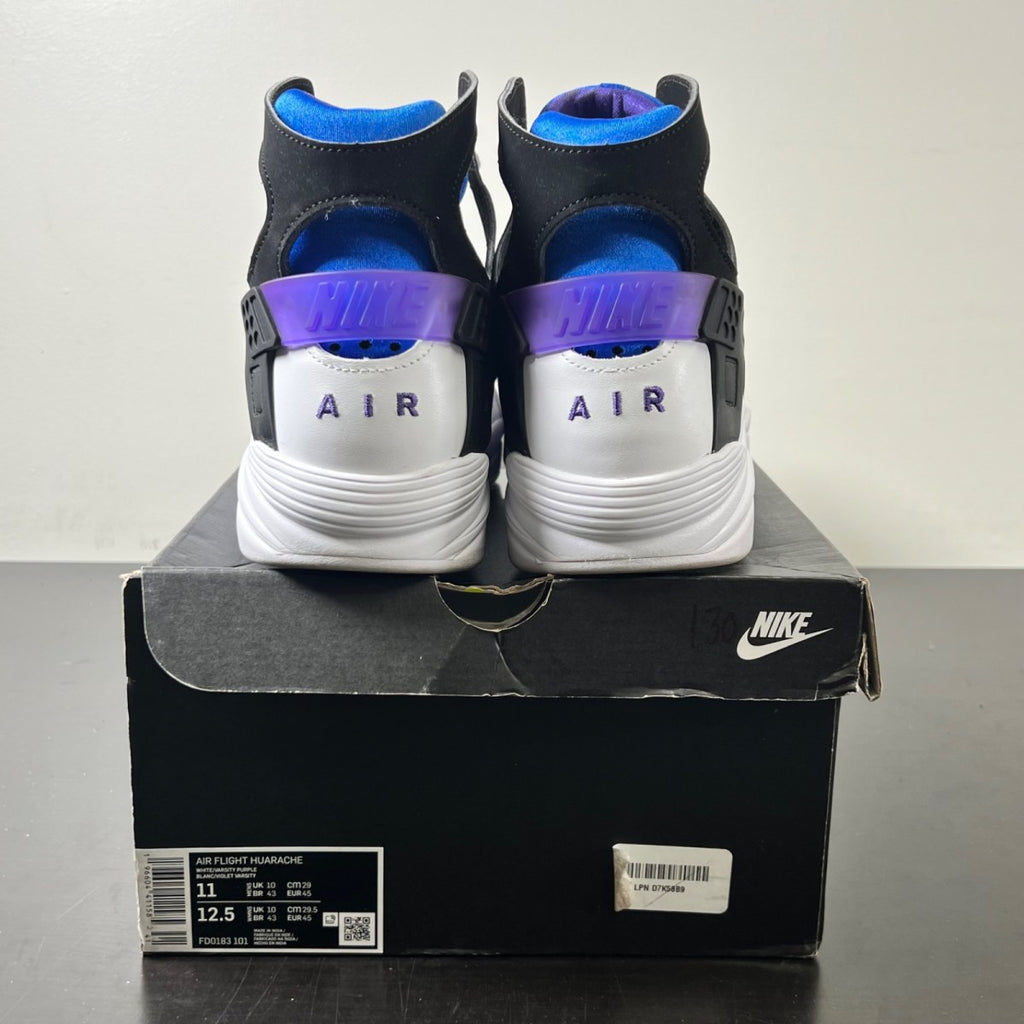 Nike Air Flight Huarache OG White Varsity Purple (2023) 11 (Lightly Worn Pre-Owned)NikeWhite/Varsity Purple-Royal Blue-Menta - Image 4
