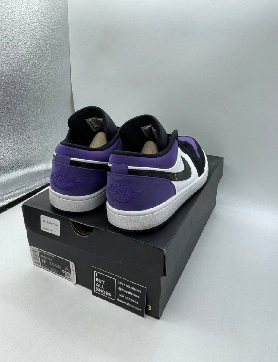 Jordan 1 Low Court Purple 11.5 (Lightly Worn Pre-Owned)JordanWhite/Black-Court Purple - Image 5