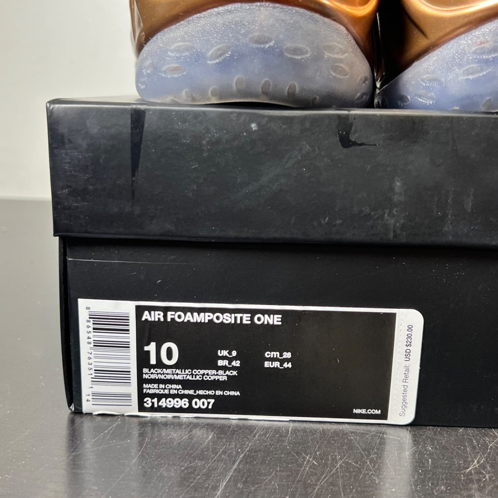 Nike Air Foamposite One Copper (2017) 10 (Lightly Worn Pre-Owned)NikeMetallic Copper/Metallic Copper-Black - Image 5