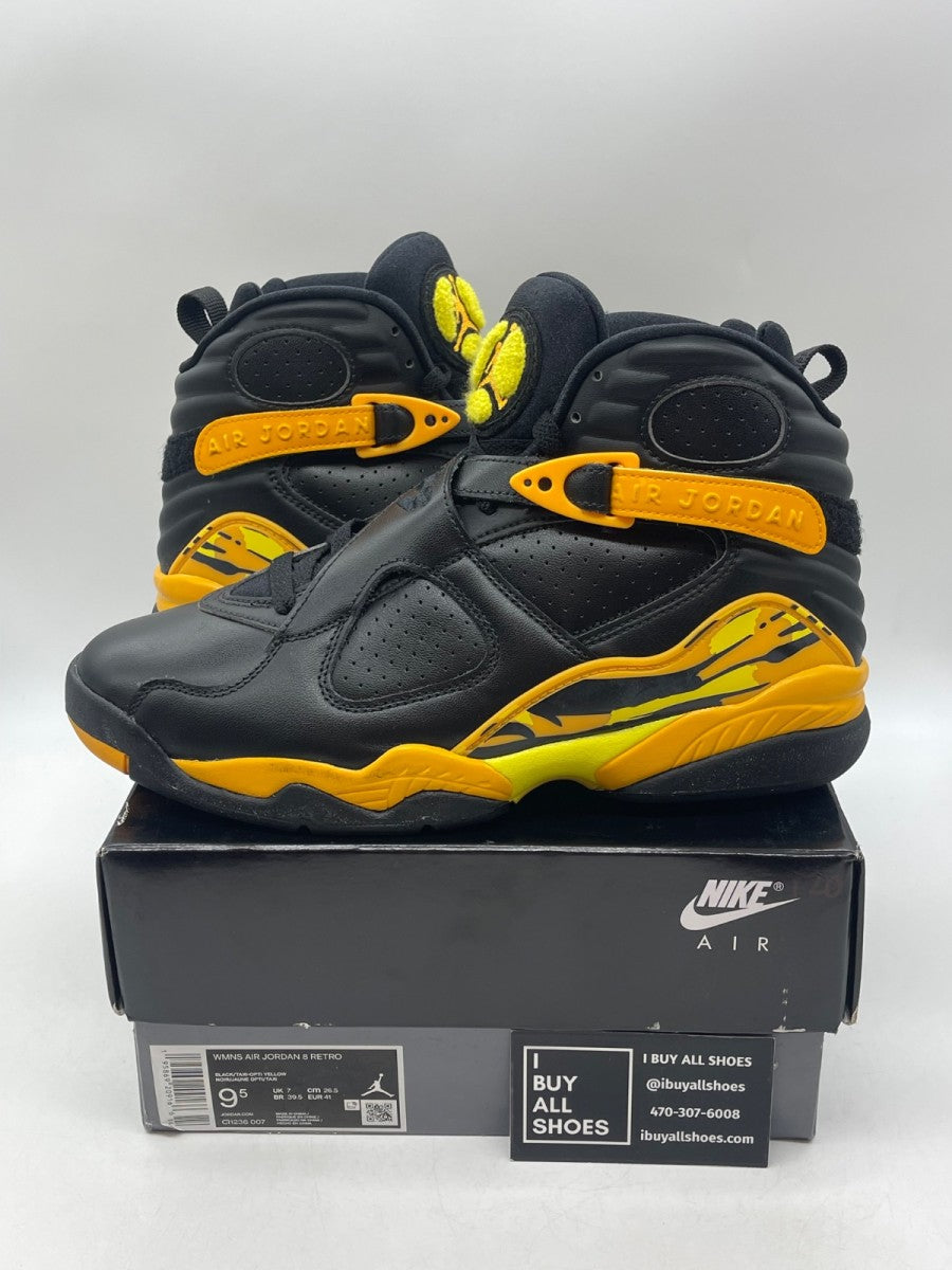Jordan 8 Retro Taxi Yellow Black (Women's) 9.5W (Moderately Worn Pre-Owned) - Image 1