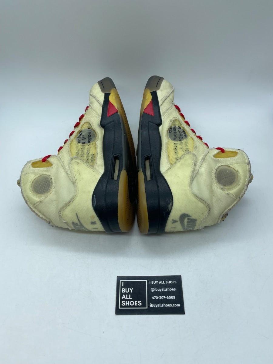 Jordan 5 Retro Off-White Sail 10 (Heavily Worn Pre-Owned) - Image 6
