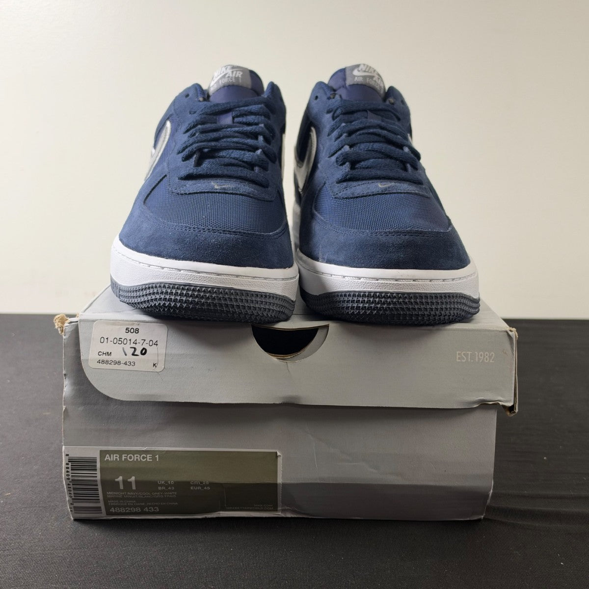 Nike Air Force 1 Midnight Navy/White (Size 11) - aux