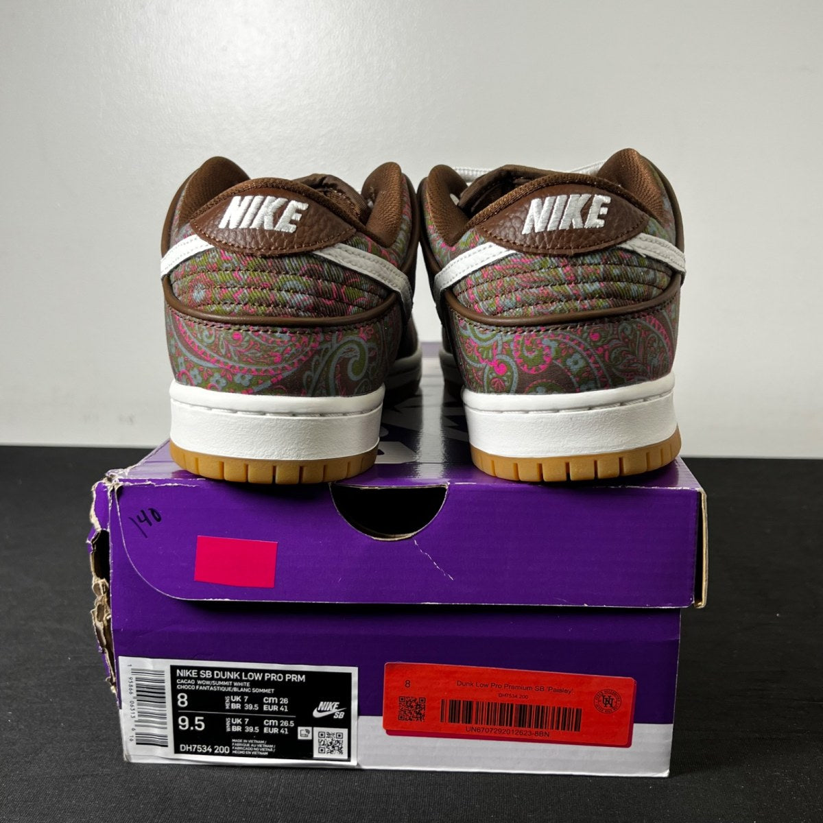 Nike SB Dunk Low Pro Paisley Brown 8 (New Pre-Owned)NikeBrown/Muli-Color-White-Gum - Image 5