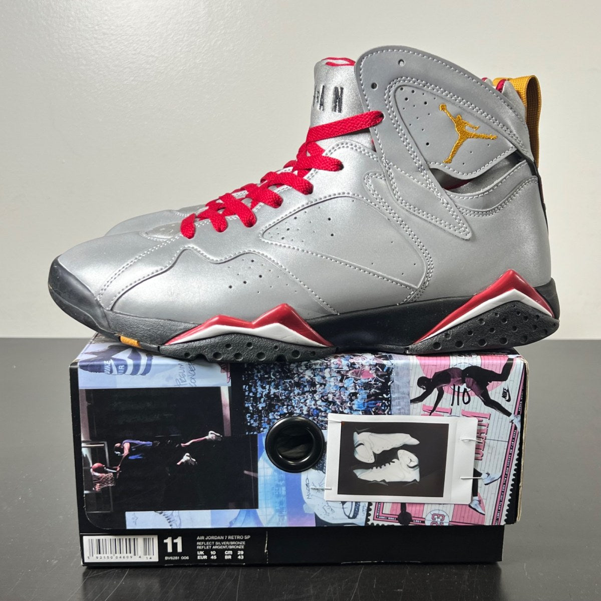 Jordan 7 Retro Reflections of a Champion 11 (Lightly Worn Pre-Owned)JordanReflect Silver/Bronze-Cardinal Red-Black - Image 3