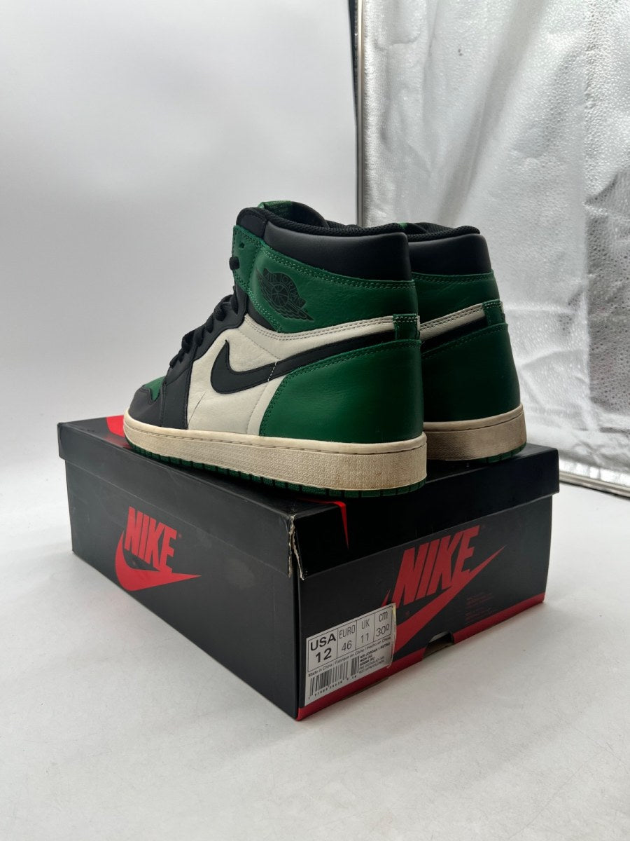 Jordan 1 Retro High Pine Green 12 (Moderately Worn Pre-Owned)JordanPine Green/Sail-Black - Image 4