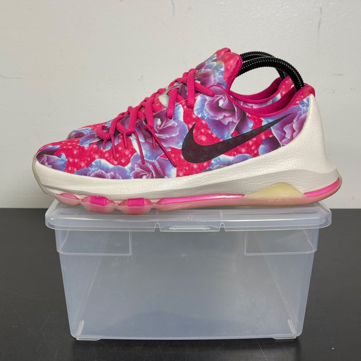 Nike KD 8 Aunt Pearl (GS) 7Y (Moderately Worn Pre-Owned)NikeVivid Pink/Hyper Turquoise/Pink Blast/Black - Image 3