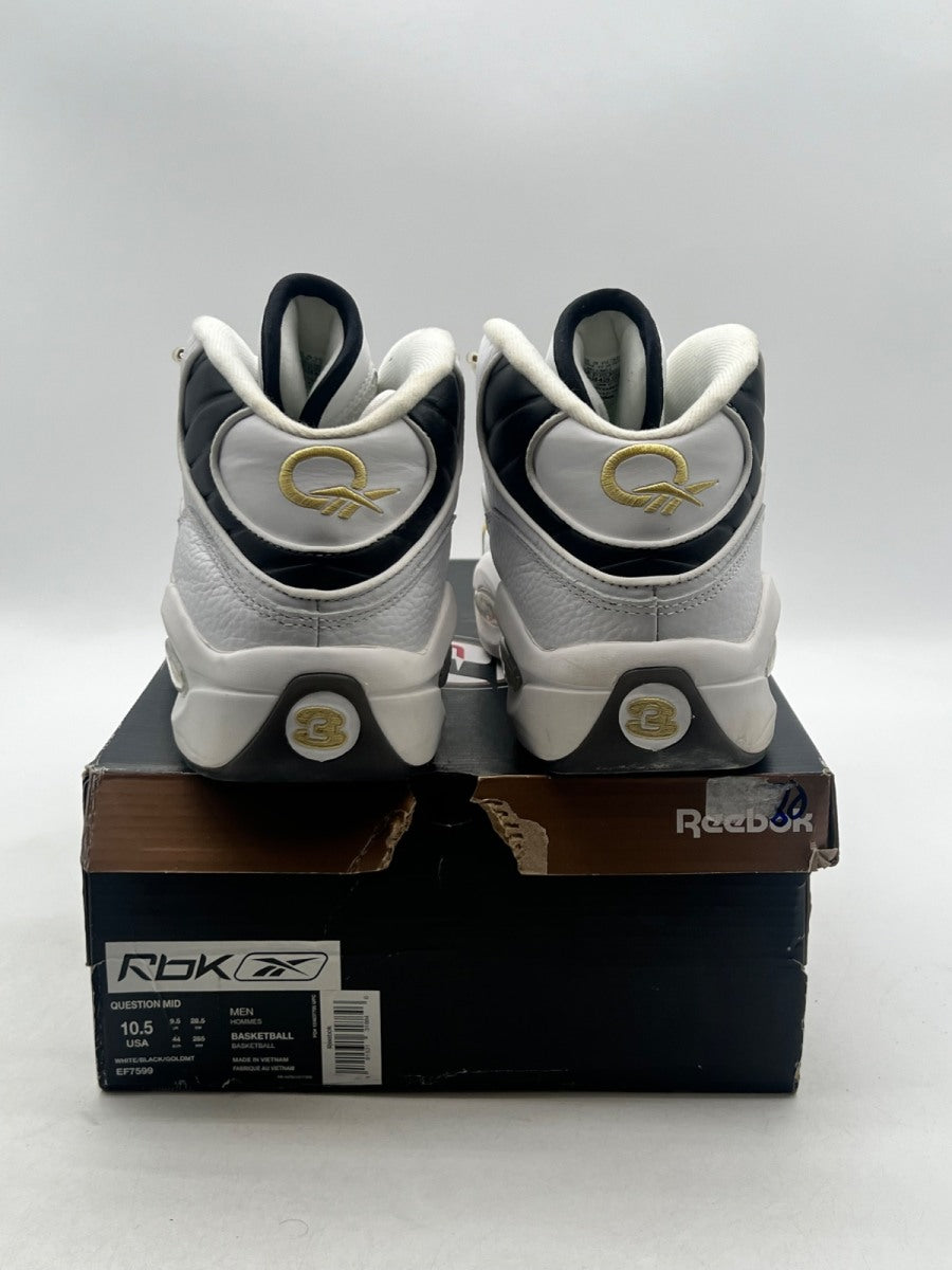 Reebok Question Mid Black Toe 10.5 (Moderately Worn Pre-Owned) - Image 5