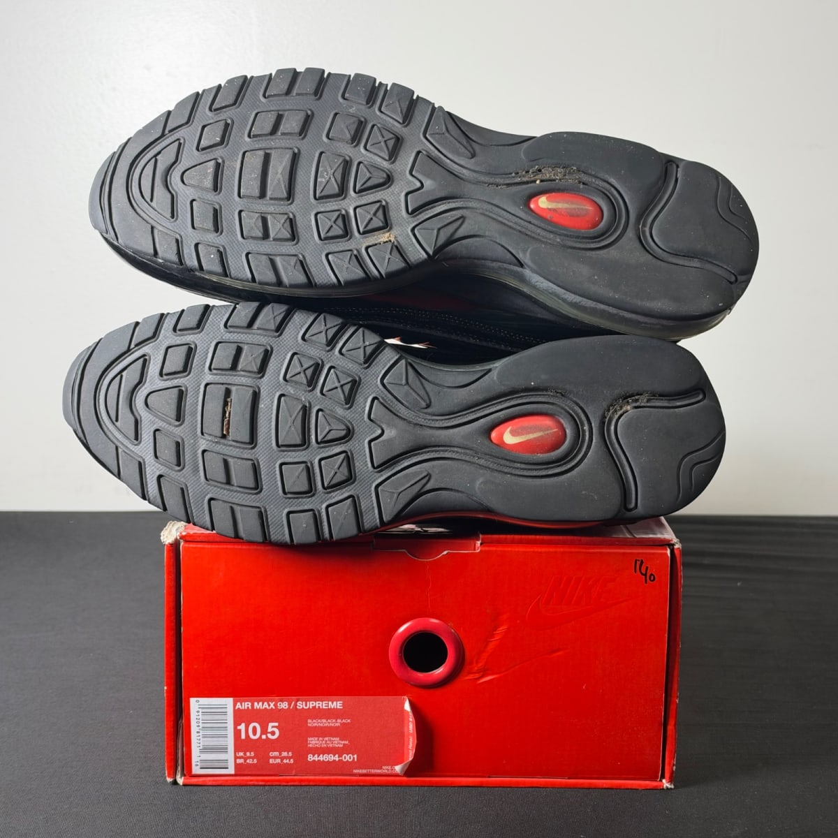 Nike Air Max 98 Supreme Black (Size 10.5) - aux