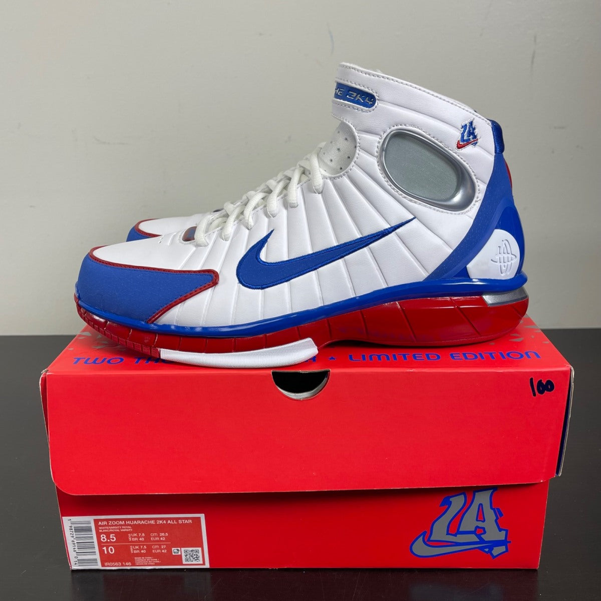Nike Air Zoom Huarache 2K4 All-Star (2026) 8.5 (Moderately Worn Pre-Owned)NikeWhite/Varsity Royal/Varsity Red/Metallic Silver - Image 3