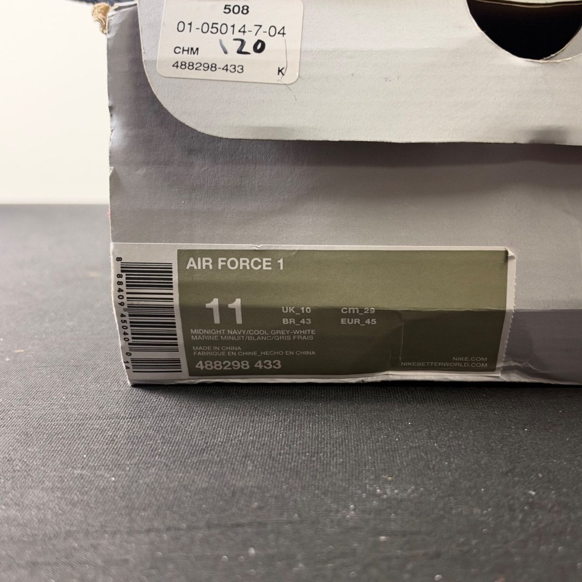 Nike Air Force 1 Midnight Navy/White (Size 11) - aux