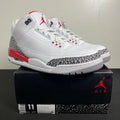 Jordan 3 Retro Hall of Fame 11 (Moderately Worn Pre-Owned)JordanWhite/Fire Red-Cement Grey-Black