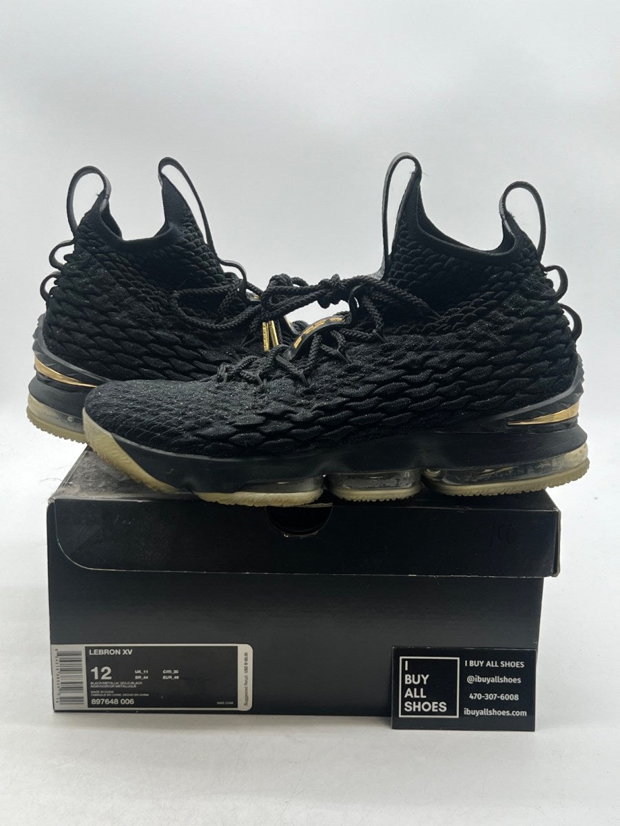 Nike LeBron 15 Black Gold 12 (Moderately Worn Pre-Owned) - Image 1