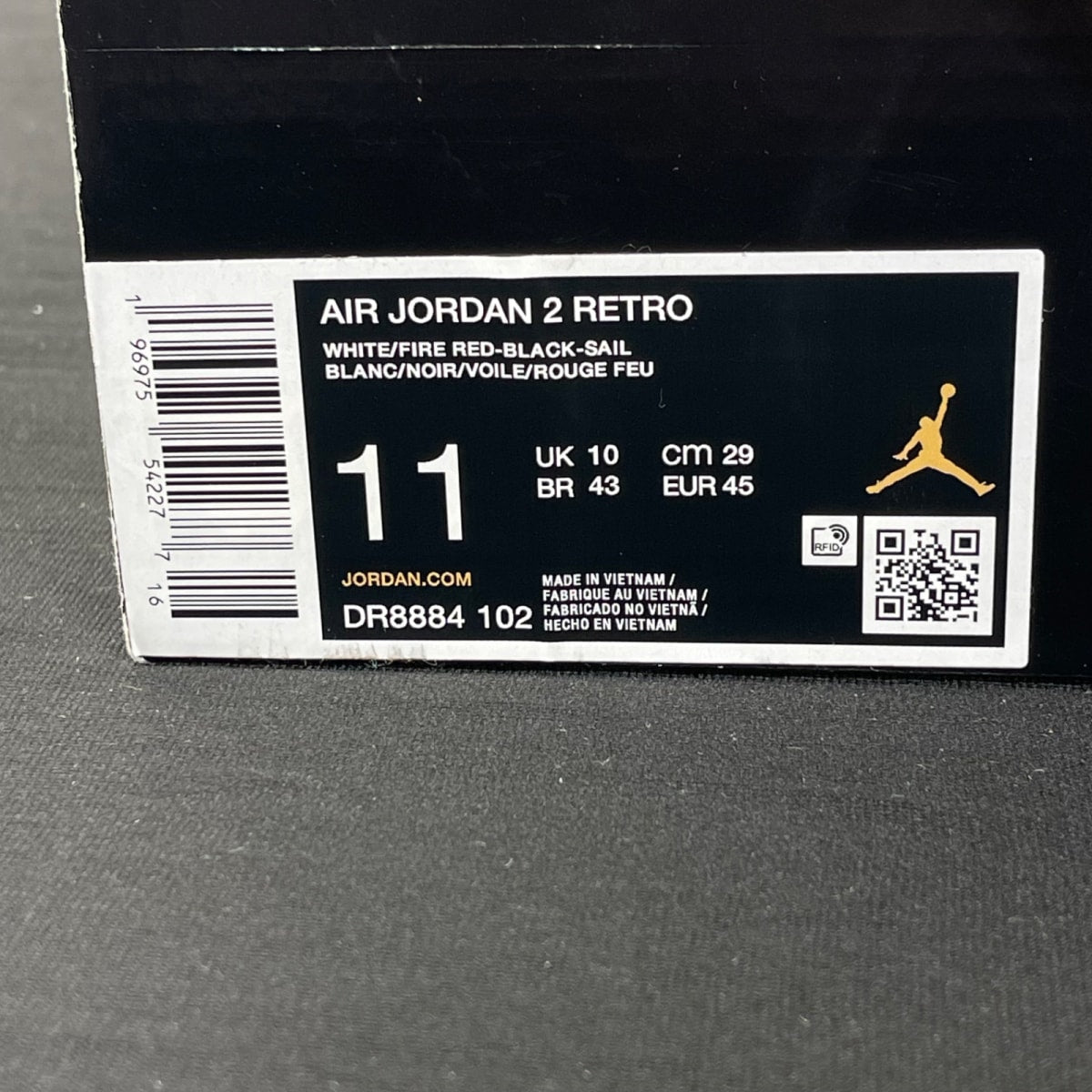 Jordan 2 Retro Python 11 (Moderately Worn Pre-Owned)JordanWhite/Fire Red-Black-Sail-Cement Grey - Image 7