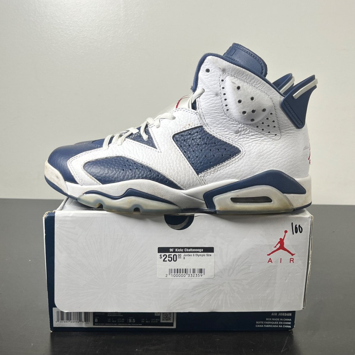 Jordan 6 Retro Olympic (2024) 8 (Moderately Worn Pre-Owned)JordanWhite/Varsity Red/Midnight Navy - Image 3