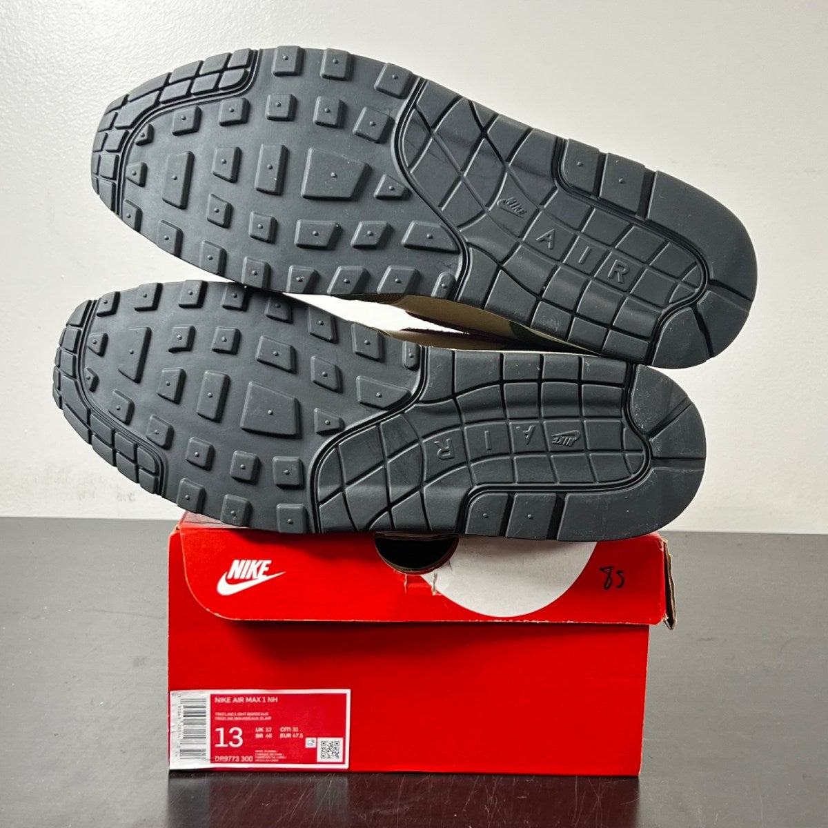 Nike Air Max 1 SH Treeline 13 (Lightly Worn Pre-Owned)NikeTreeline/Light Bordeax - Image 6