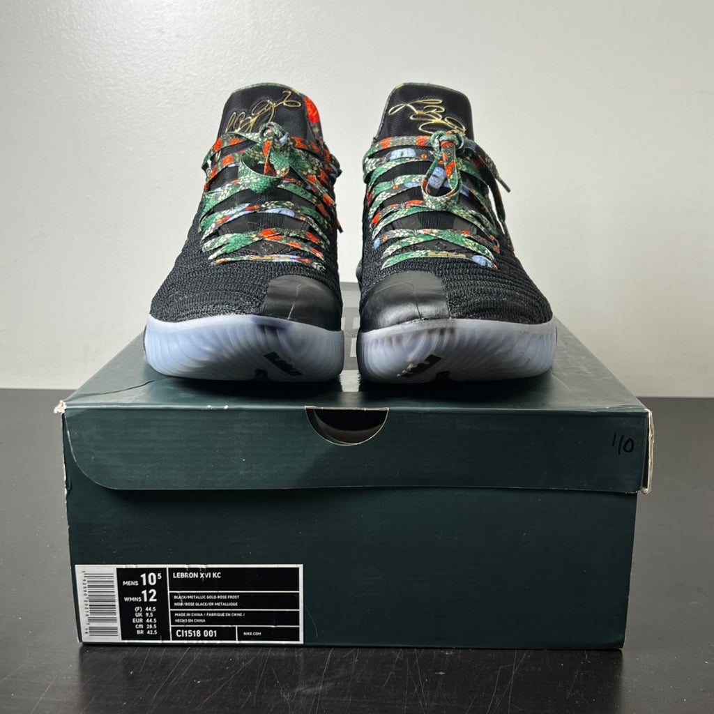 Nike LeBron 16 Watch the Throne 10.5 (Lightly Worn Pre-Owned)NikeBlack/Metallic Gold-Rose Frost - Image 2