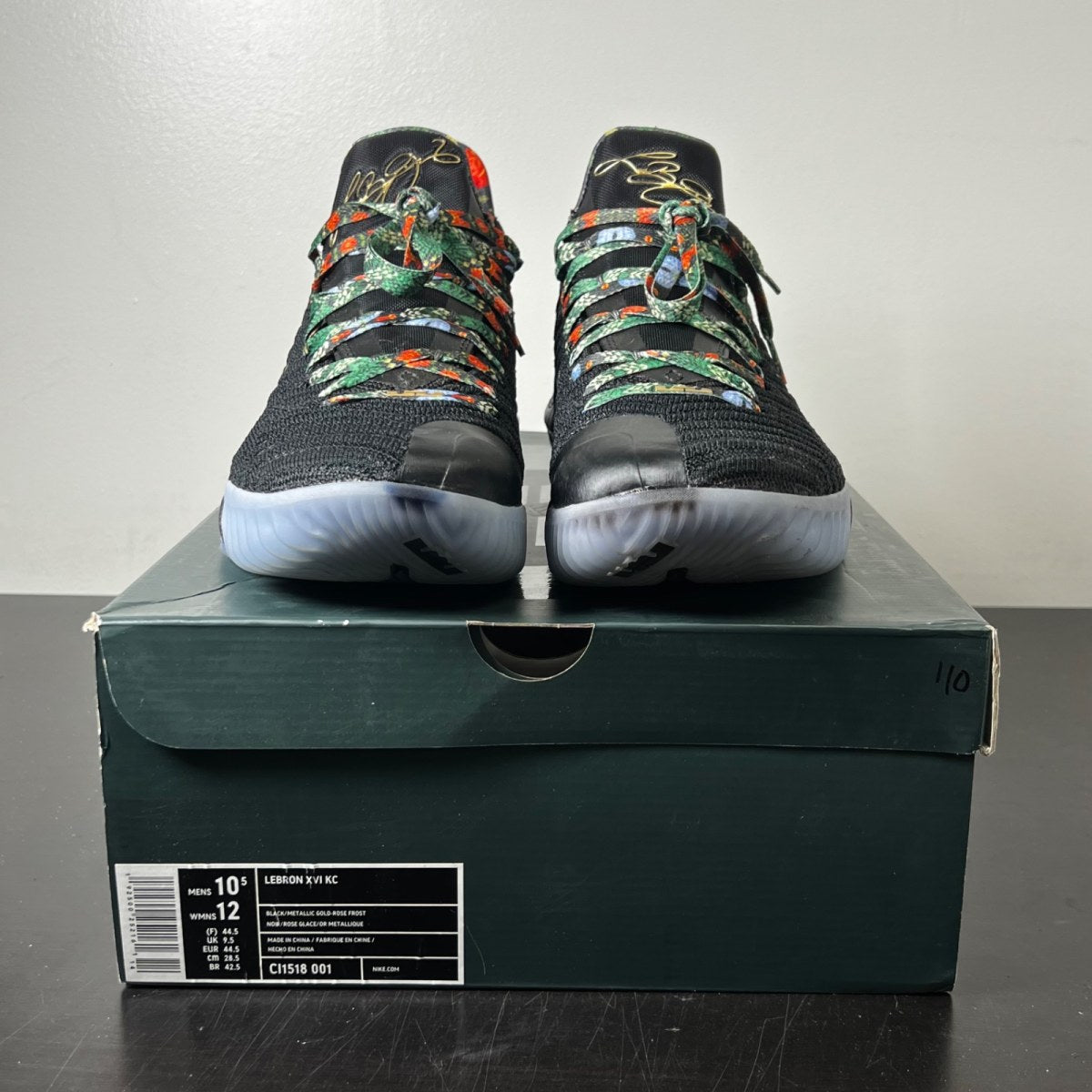 Nike LeBron 16 Watch the Throne 10.5 (Lightly Worn Pre-Owned)NikeBlack/Metallic Gold-Rose Frost - Image 2