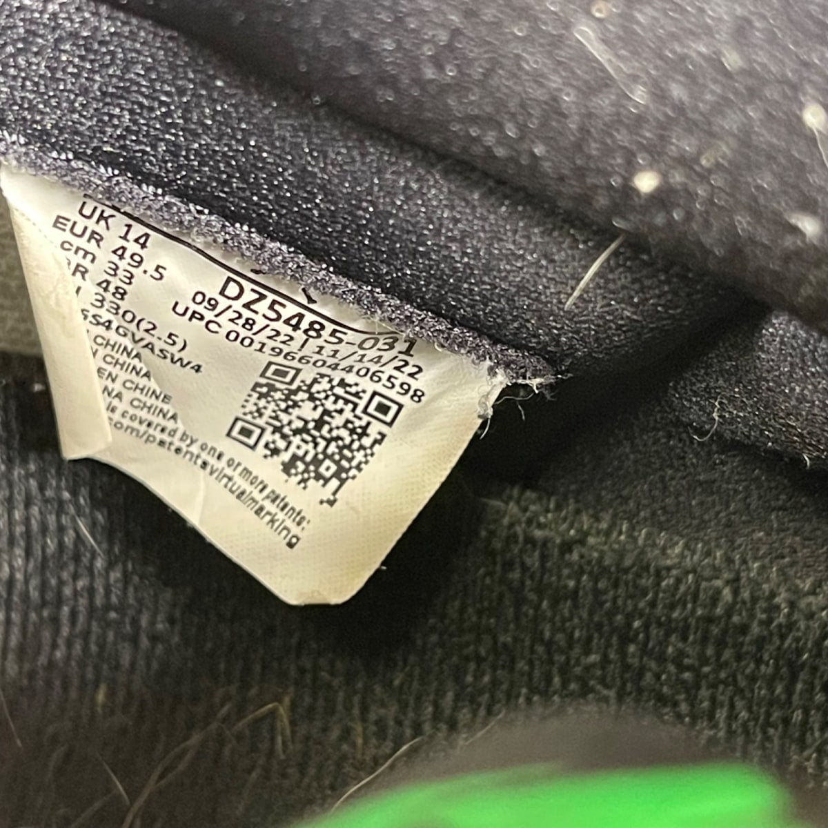 Jordan 1 Retro High OG Lucky Green 15 (Moderately Worn Pre-Owned)JordanBlack/Lucky Green-White - Image 6