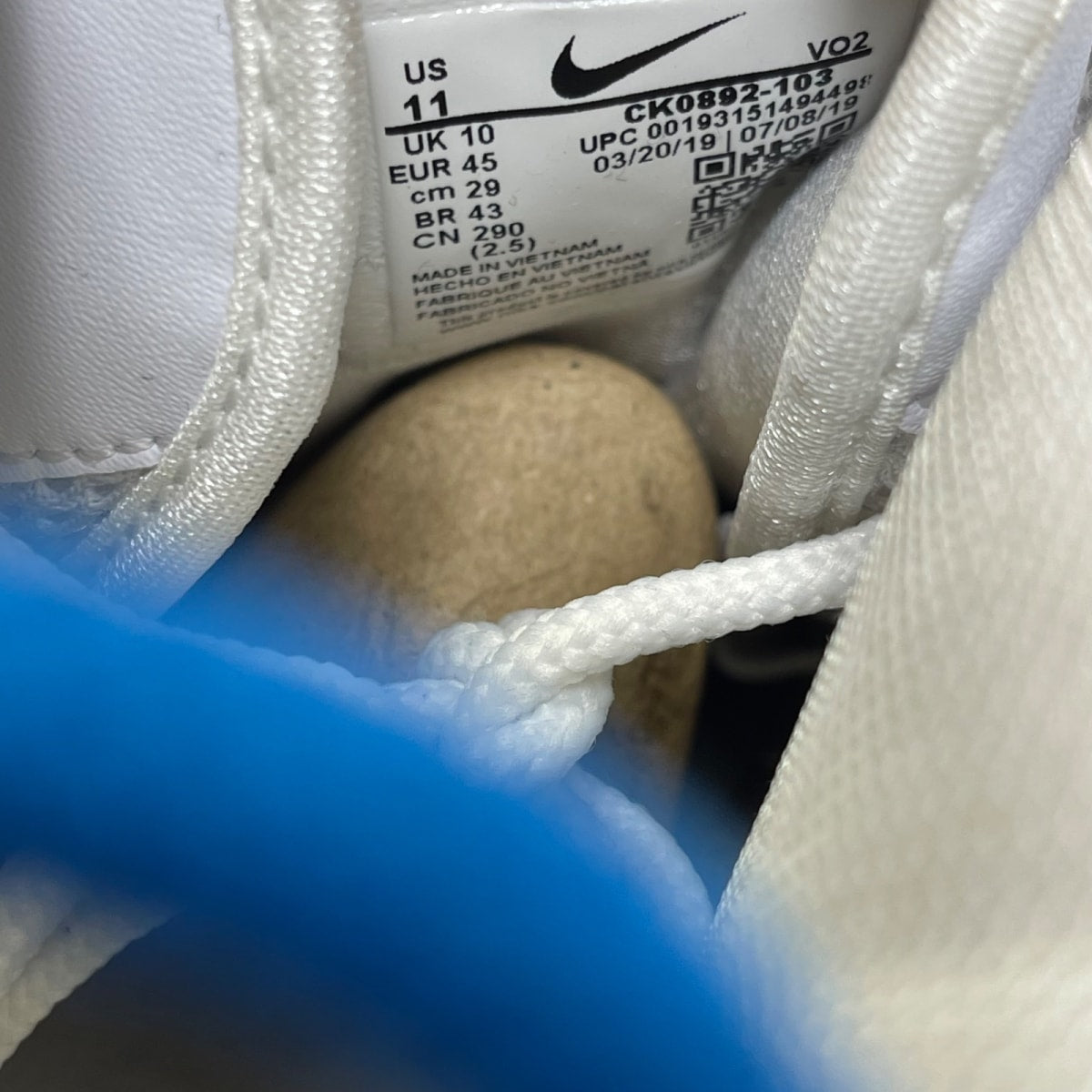 Nike Air Max Uptempo 95 White Photo Blue Black 11 (Moderately Worn Pre-Owned)NikeWhite/Photo Blue-Black - Image 6