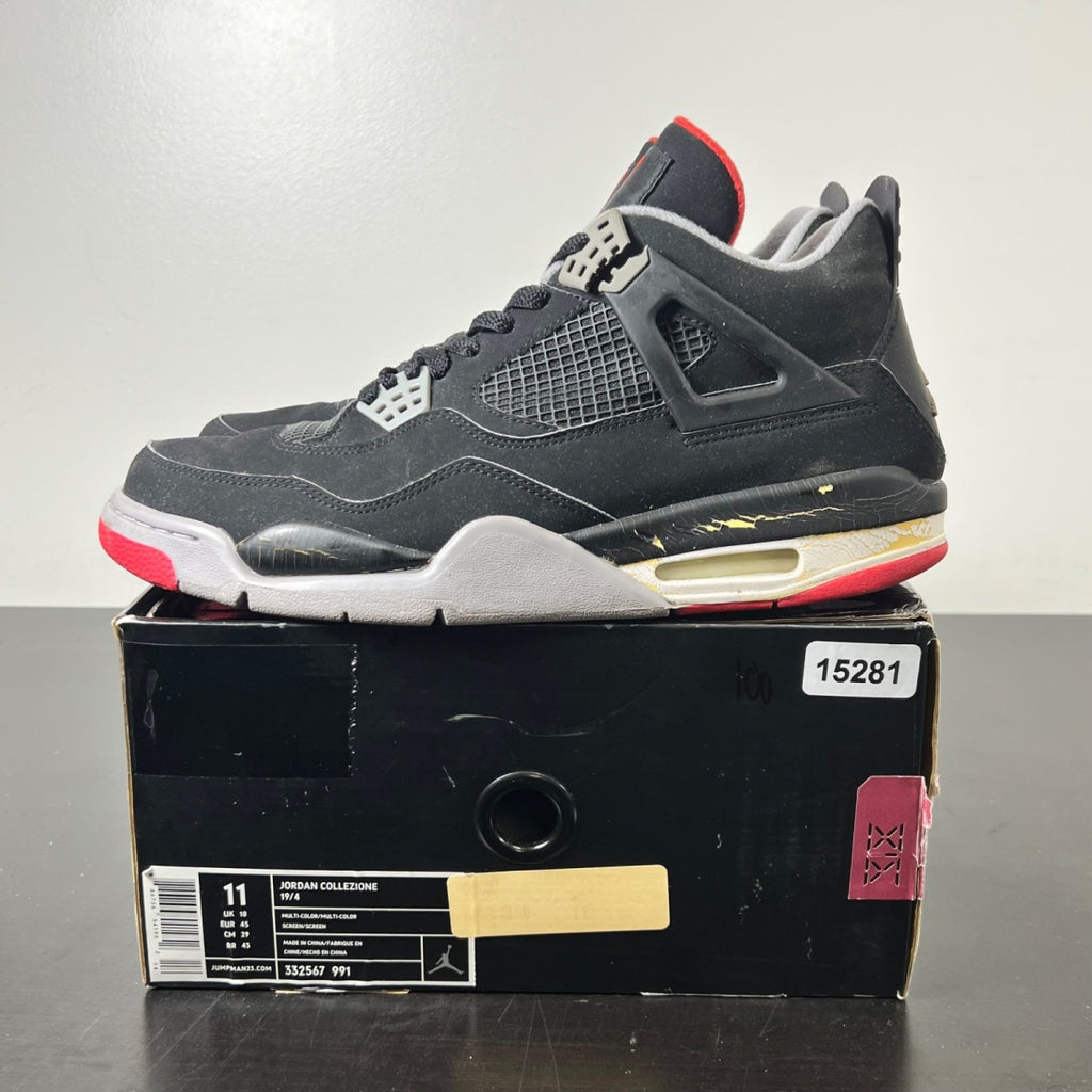 Jordan 4 Retro Black Cement CDP (2008) 11 (Heavily Worn Pre-Owned)JordanBlack/Cement Grey-Fire Red - Image 5