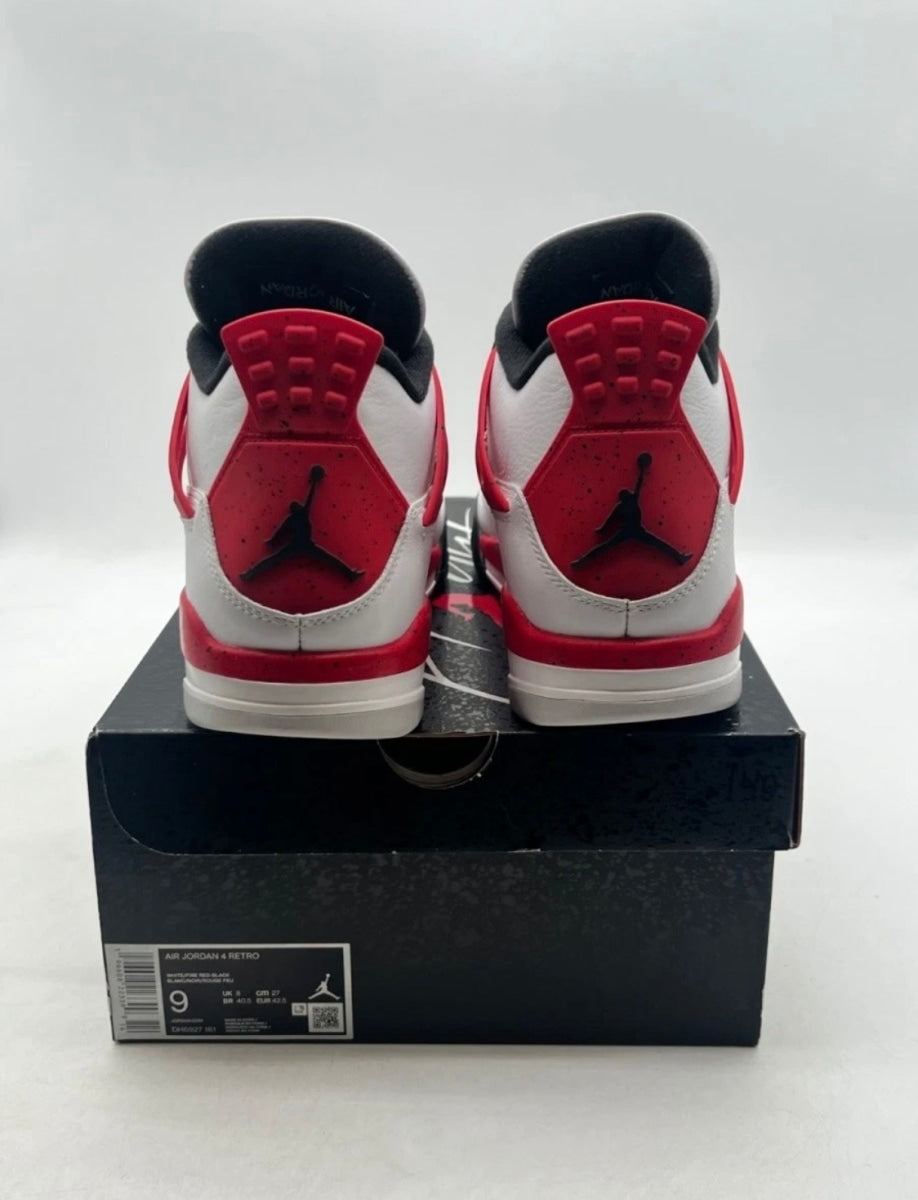 Jordan 4 Retro Red Cement 9 (Lightly Worn Pre-Owned)JordanWhite/Fire Red/Black/Neutral Grey - Image 5
