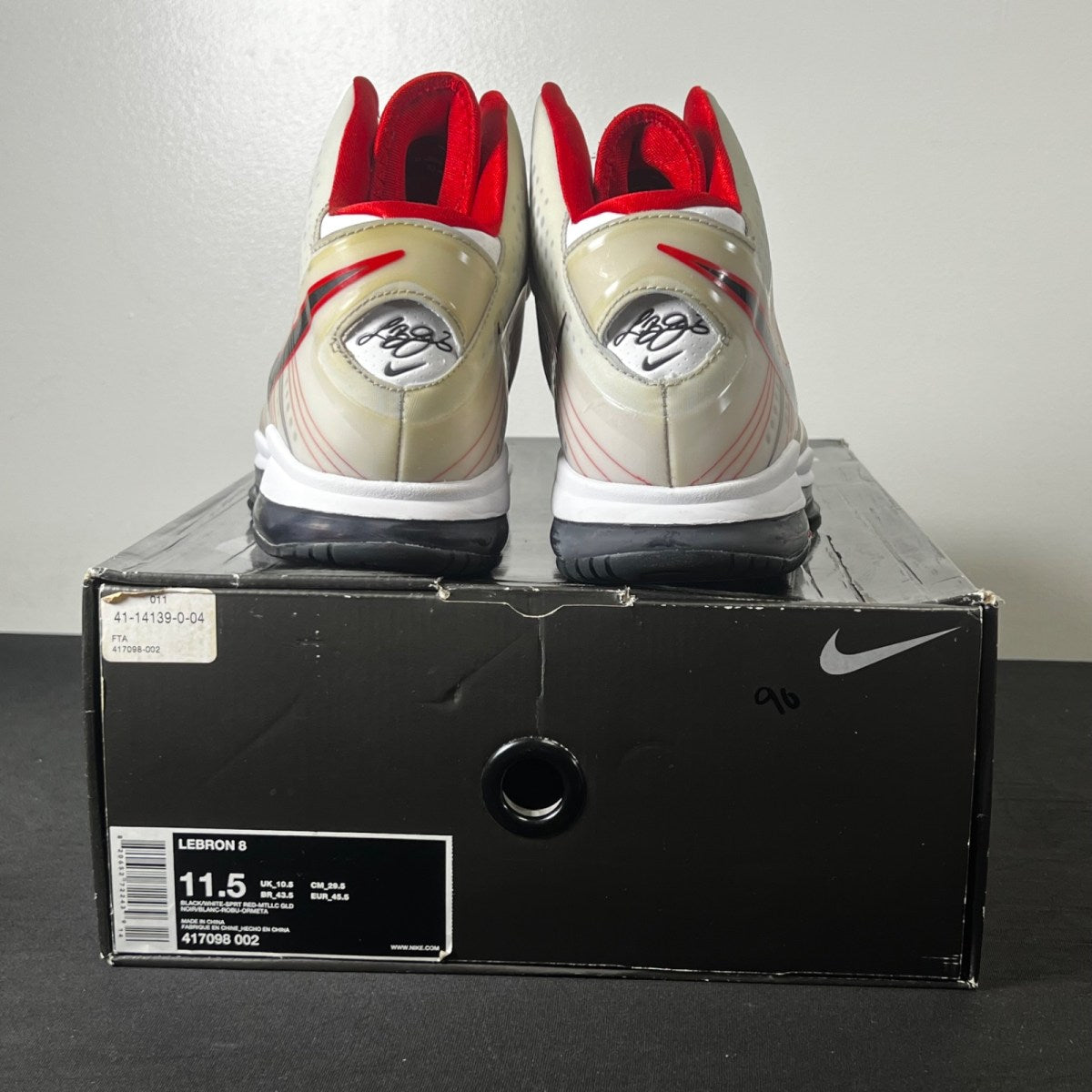 Nike LeBron 8 Black/White/Red 11.5 (Heavily Worn Pre-Owned)NikeBlack/White-Varsity Red - Image 5
