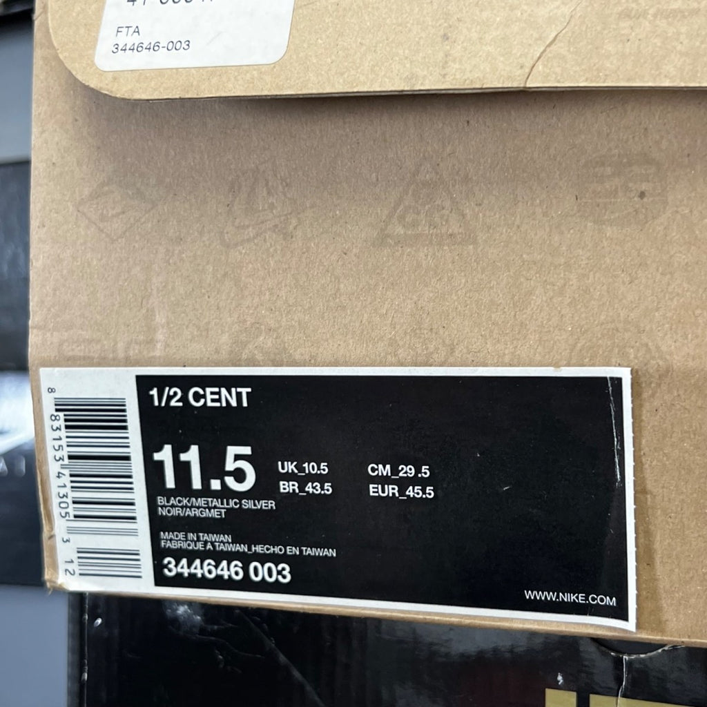 Nike Air 1/2 Cent Silver 11.5 (Moderately Worn Pre-Owned)NikeBlack/Metallic Silver - Image 7
