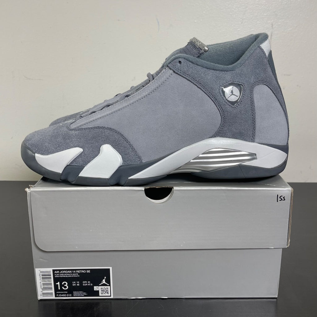 Jordan 14 Retro Flint Grey 13 (Moderately Worn Pre-Owned)JordanFlint Grey/Stealth Grey/White - Image 3
