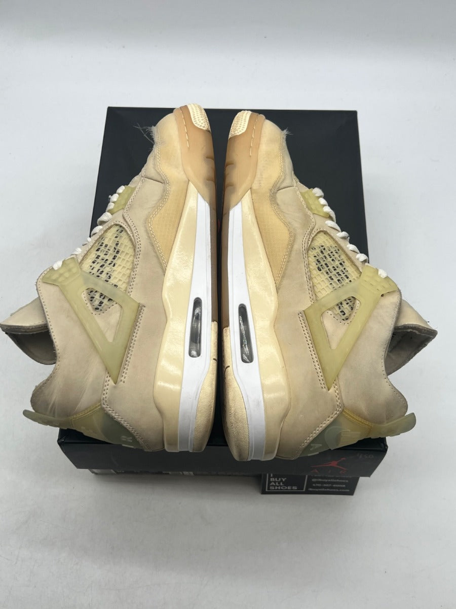 Jordan 4 Retro Off-White Sail (Women's) 11.5W (Moderately Worn Pre-Owned) - Image 7